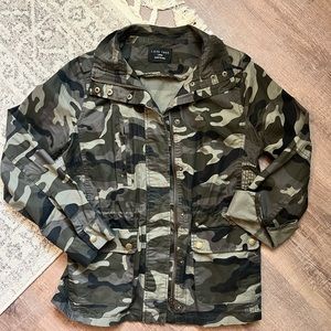 Love Tree Camo Snap Up Jacket